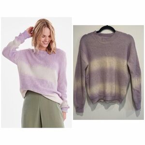 b.young Lavender and Cream Knit Sweater Size M